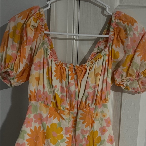 Sabo Skirt Floral Dress - Orange and Yellow bin 2 - Picture 6 of 8